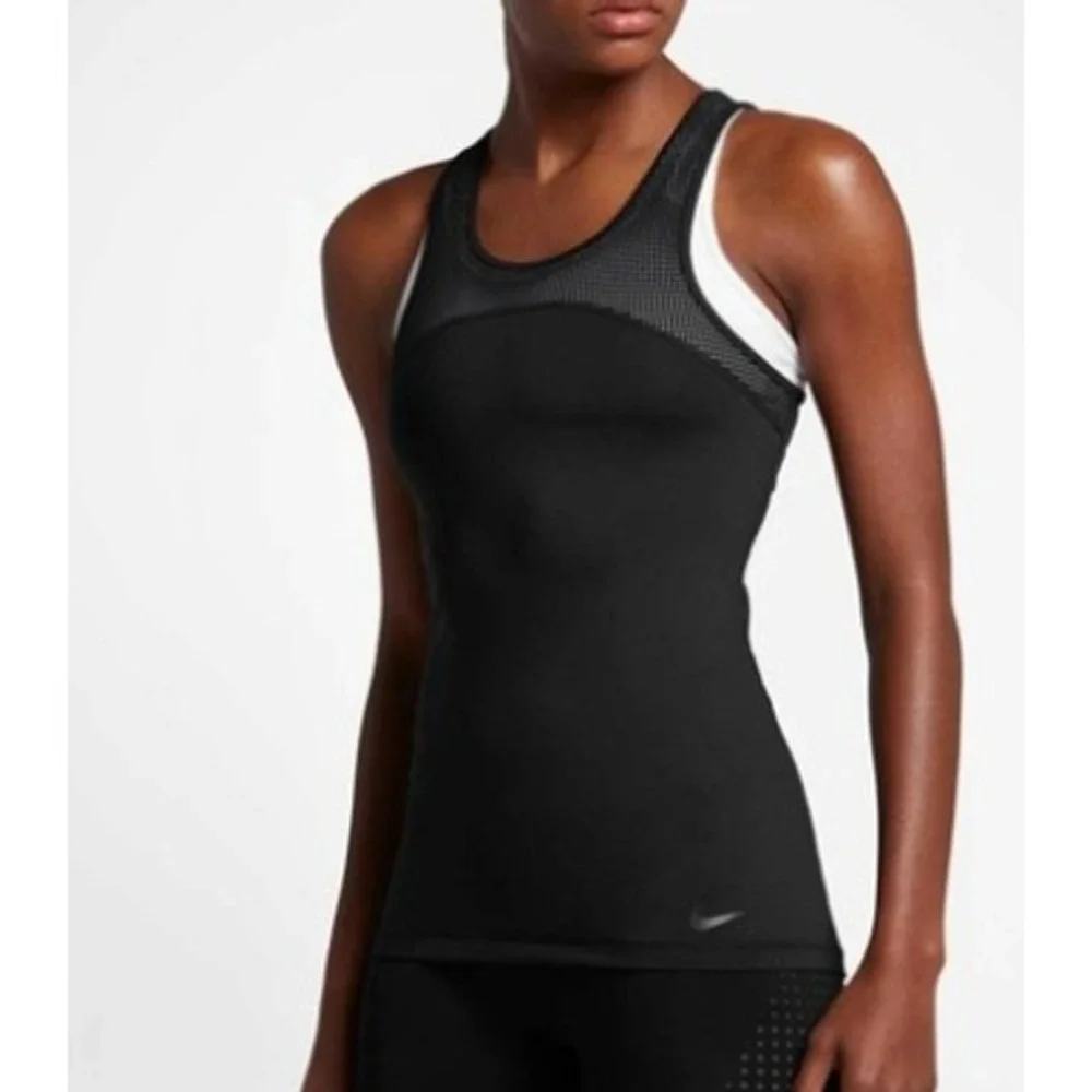 Nike Pro Hypercool Womens Training Tank Top Black Mesh Racerback 832057-010‎ M